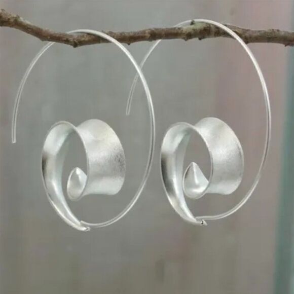 Silver Spiral Earrings #631 - Picture 1 of 5